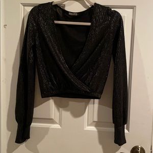 Grey glittery long sleeve